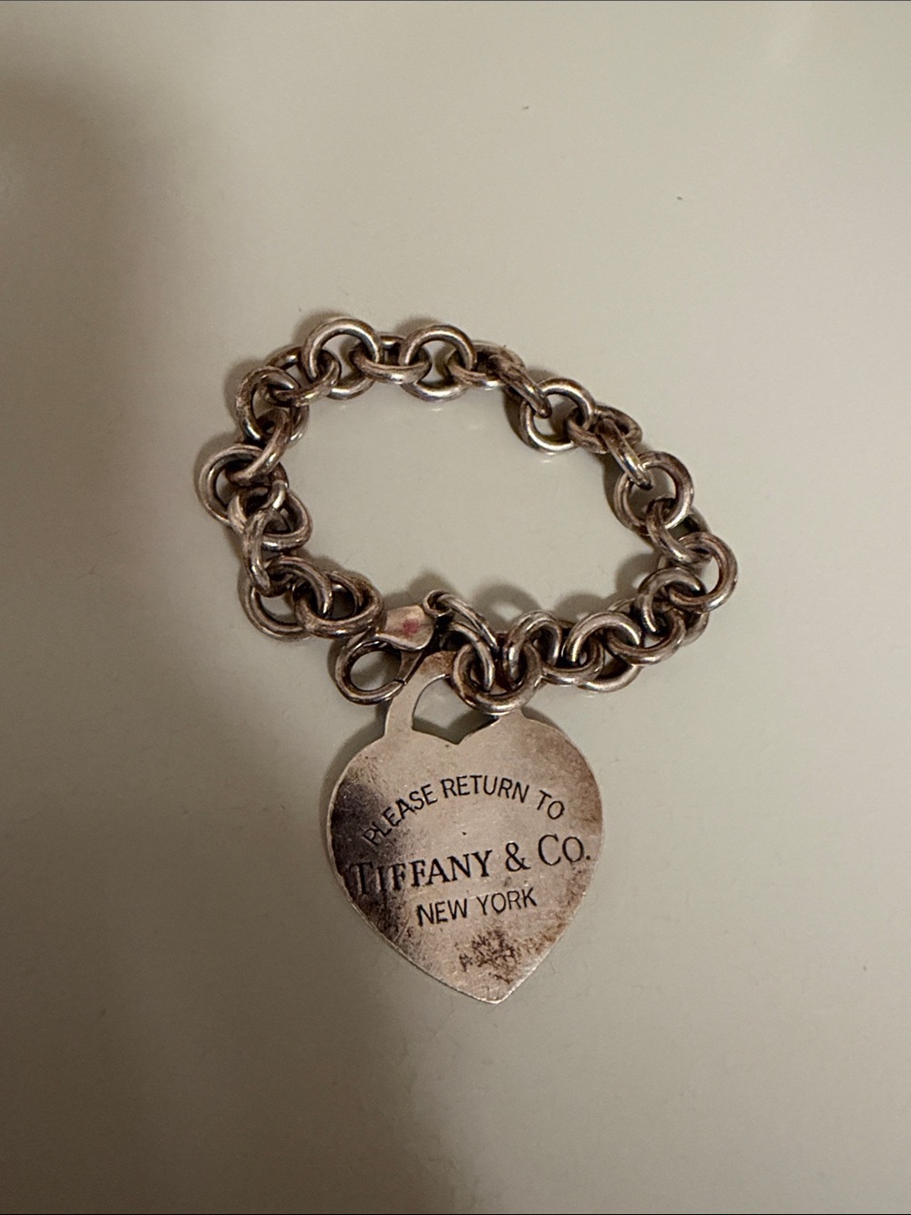 Tiffany & Co. Silver Heart Tag Chain Bracelet